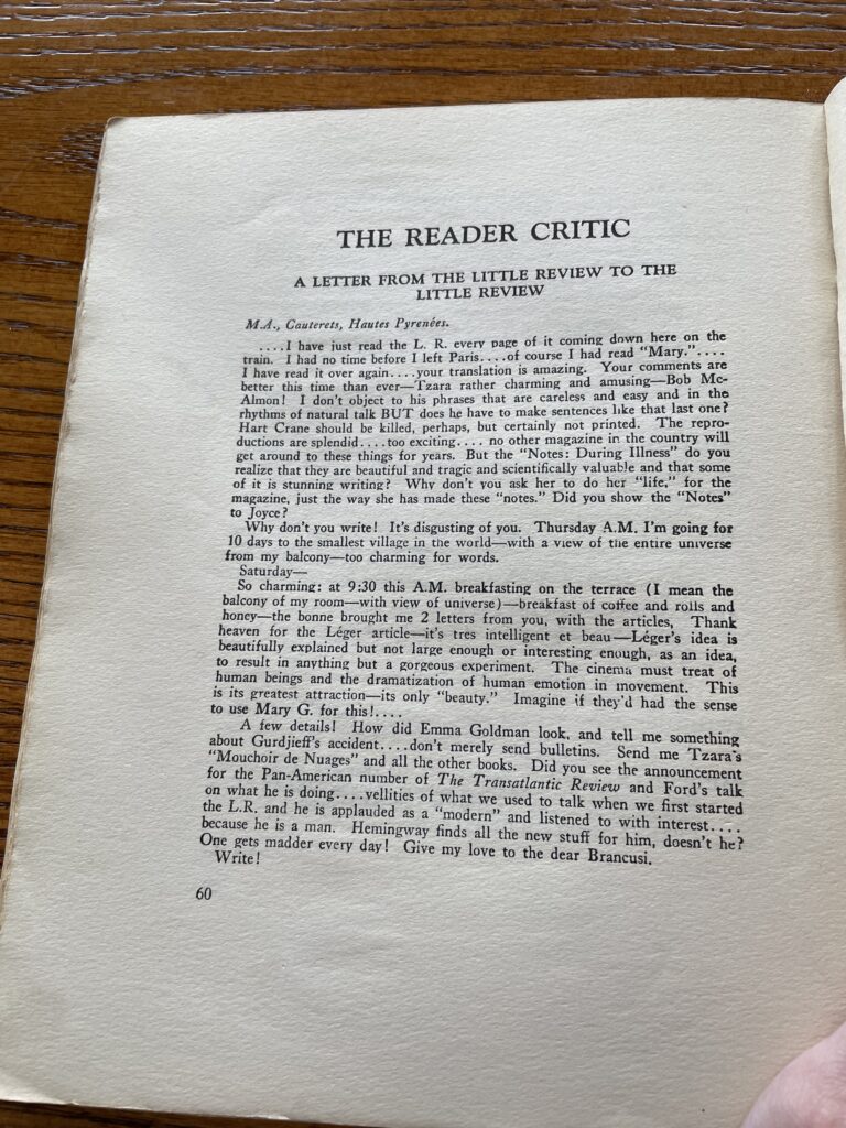 %22The Reader Critic%22 - The Little Review 1924-1925